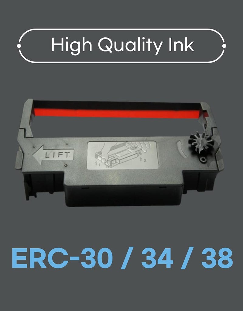 Bixolon (RRC-201BR-16) ERC-30, 16-Pack KD02-00057A Black and Red Ribbon Cartridge ink Compatible with SNBC SRP-275 & SRP-270 (GRC-220BR) - Image 2